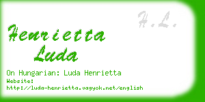 henrietta luda business card